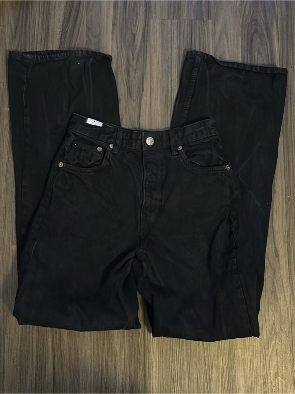 Zara Black Denim High-Waist Jeans